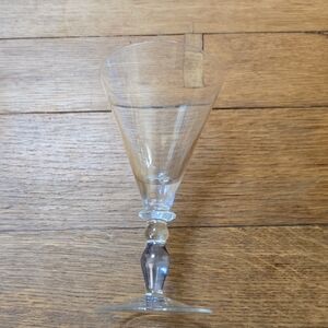 Vintage Clear Glass Venetian Wine Glass